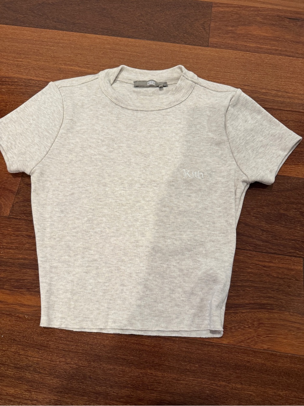 Kith Kids Light Cream Ribbed Short Sleeve Tee